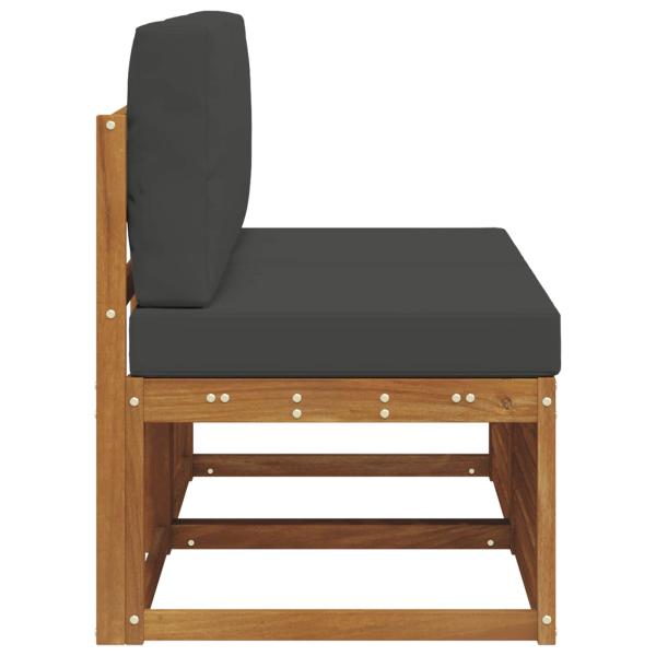 2 Stück Outdoor Mittelsofa Massivholz Akazie Natur