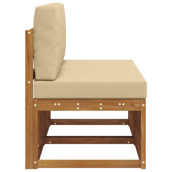 2 Stück Outdoor Mittelsofa Massivholz Akazie Natur