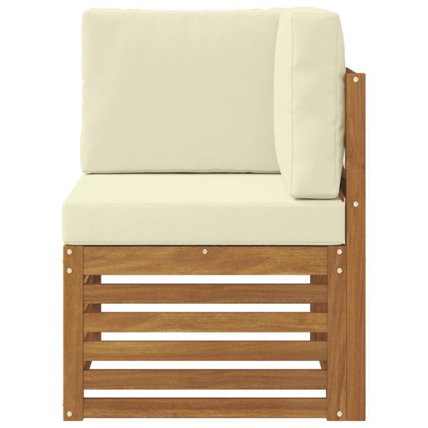 Outdoor Ecksofa Massivholz Akazie Natur