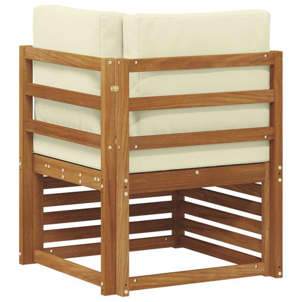 Outdoor Ecksofa Massivholz Akazie Natur
