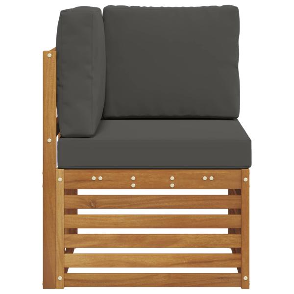 Outdoor Ecksofa Massivholz Akazie Natur