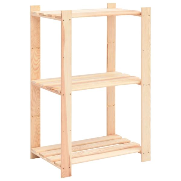 ARDEBO.de - Lagerregal mit 3 Böden 60×38×90 cm Kiefer Massivholz 150 kg