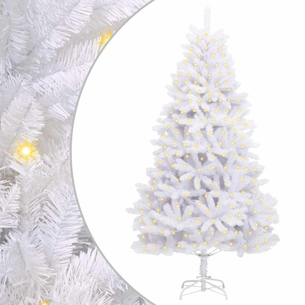 Künstlicher Weihnachtsbaum Weiß 180 cm PVC und Metall