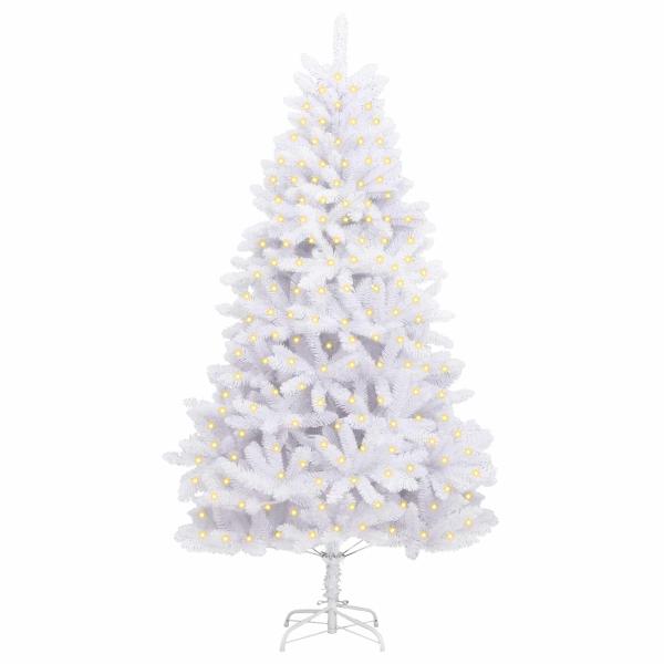 Künstlicher Weihnachtsbaum Weiß 180 cm PVC und Metall
