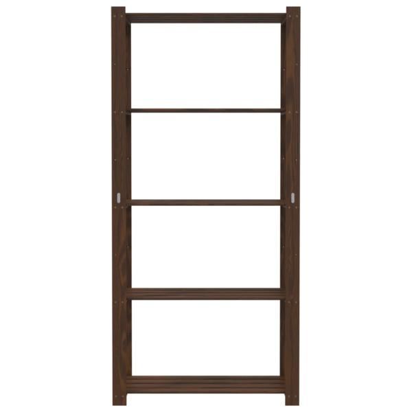 Lagerregal mit 5 Böden Braun 80x38x170 cm Massivholz Kiefer