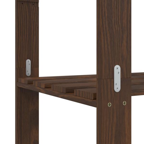 Lagerregal mit 3 Böden Braun 60x38x90 cm Massivholz Kiefer
