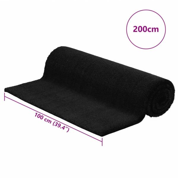 Fußmatte Schwarz 100x200 cm Kokosfaser Getuftet