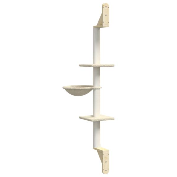 Kratzbaum mit Kratzsäule Wandmontage Creme 142,5 cm