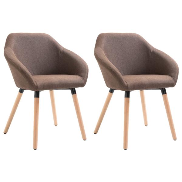 ARDEBO.de - Esszimmerstühle 2 Stk. Braun Stoff