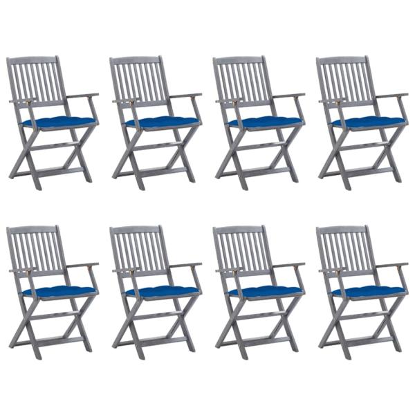 ARDEBO.de - Klappbare Gartenstühle 8 Stk. mit Kissen Massivholz Akazie