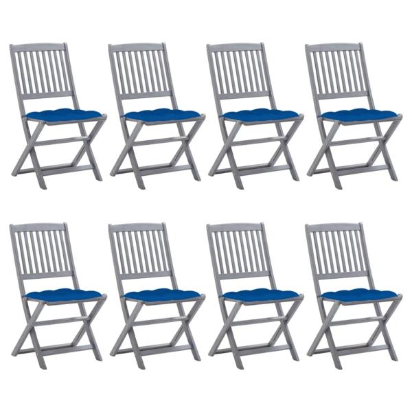 ARDEBO.de - Klappbare Gartenstühle 8 Stk. mit Kissen Massivholz Akazie