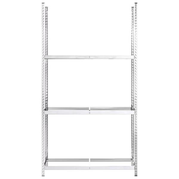 Reifenregale mit 3 Böden 3 Stk. Silbern 110x40x200 cm Stahl