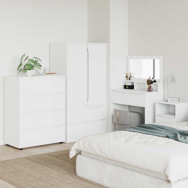 ARDEBO.de - Stauraumschr?nke 80 x 48 x 105 cm Holzwerkstoff Wei?