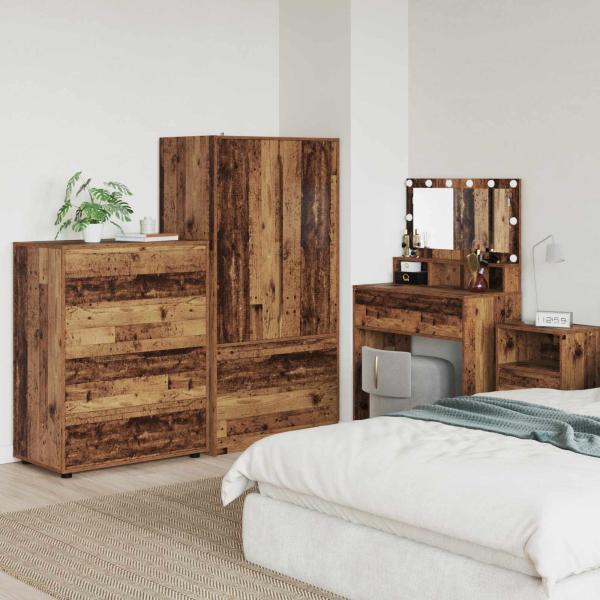 ARDEBO.de - Stauraumschränke 80 x 48 x 105 cm Holzwerkstoff Altholz