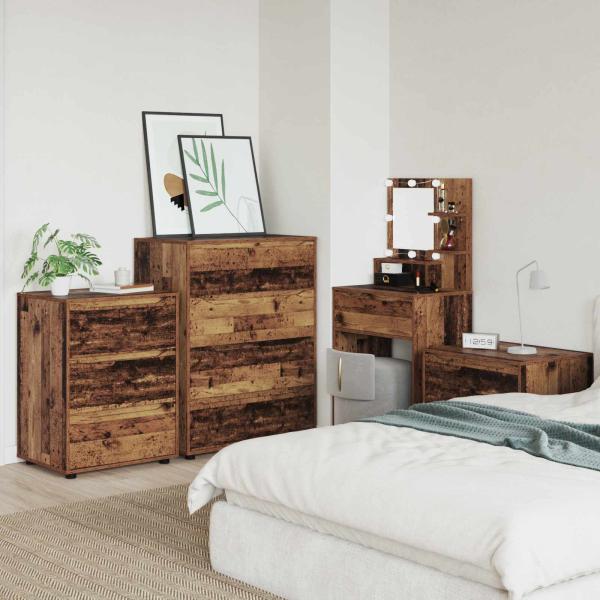 Stauraumschränke 80 x 48 x 105 cm Holzwerkstoff Altholz