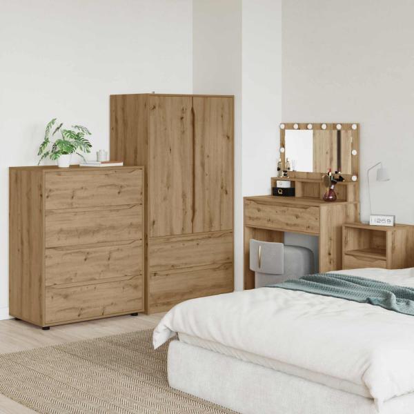 ARDEBO.de - Stauraumschränke 80 x 48 x 105 cm Holzwerkstoff Artisan-Eiche