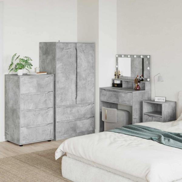 ARDEBO.de - Stauraumschränke 60 x 48 x 105 cm Holzwerkstoff Betongrau