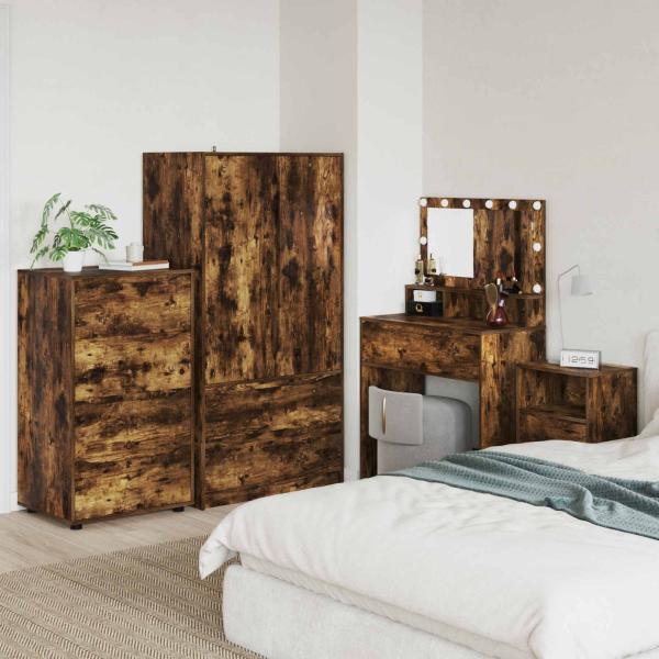 ARDEBO.de - Stauraumschränke 60 x 48 x 105 cm Holzwerkstoff Räuchereiche