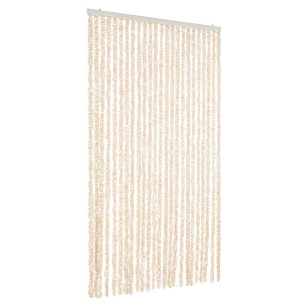 Fliegenvorhang Beige und Weiß 100x200 cm Chenille