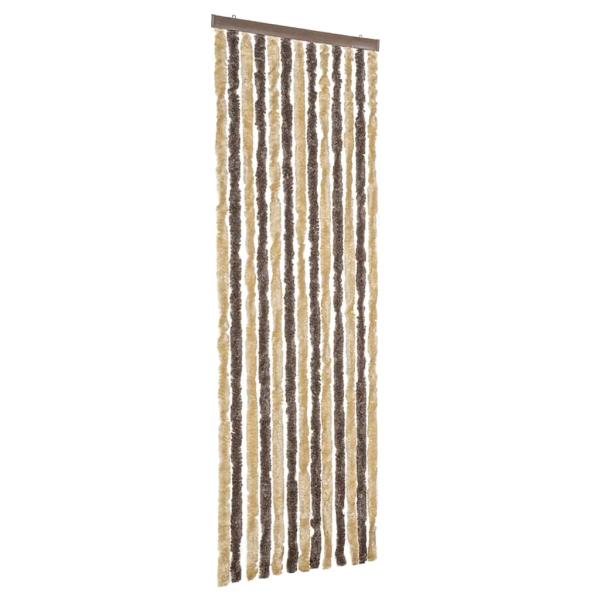 Fliegenvorhang Dunkelbraun und Beige 56x200 cm Chenille
