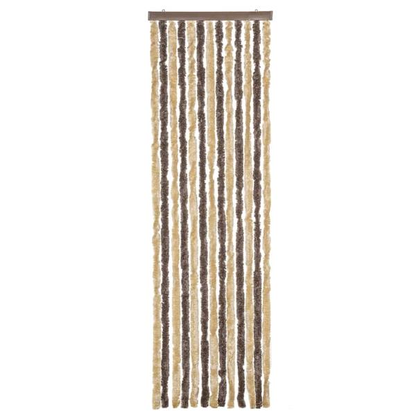 Fliegenvorhang Dunkelbraun und Beige 56x200 cm Chenille