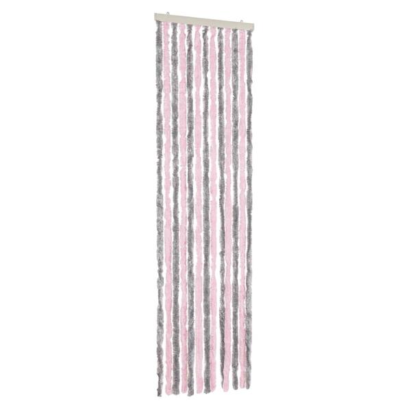 Fliegenvorhang Silbergrau und Rosa 56x185 cm Chenille