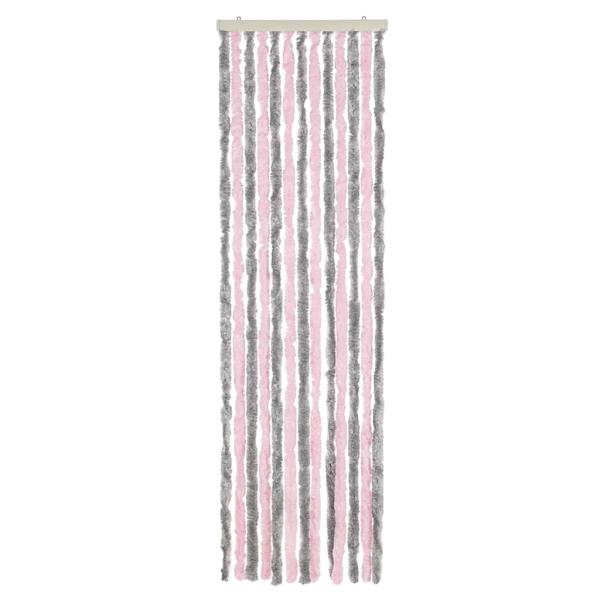 Fliegenvorhang Silbergrau und Rosa 56x185 cm Chenille