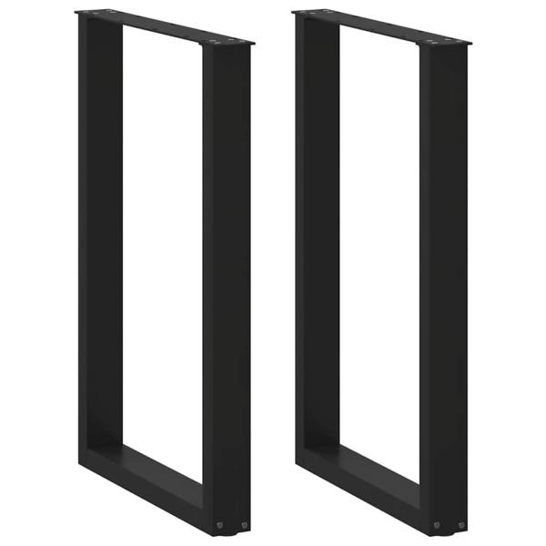 ARDEBO.de - Bartischbeine U-Form 2 Stk. Schwarz 60x(90-91) cm Stahl