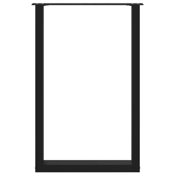 Bartischbeine U-Form 2 Stk. Schwarz 60x(90-91) cm Stahl