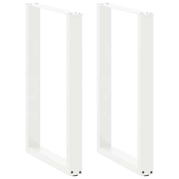 ARDEBO.de - Bartischbeine U-Form 2 Stk. Weiß 60x(90-91) cm Stahl