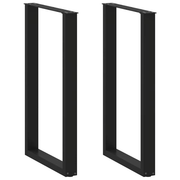 ARDEBO.de - Bartischbeine U-Form 2 Stk. Schwarz 60x(100-101) cm Stahl