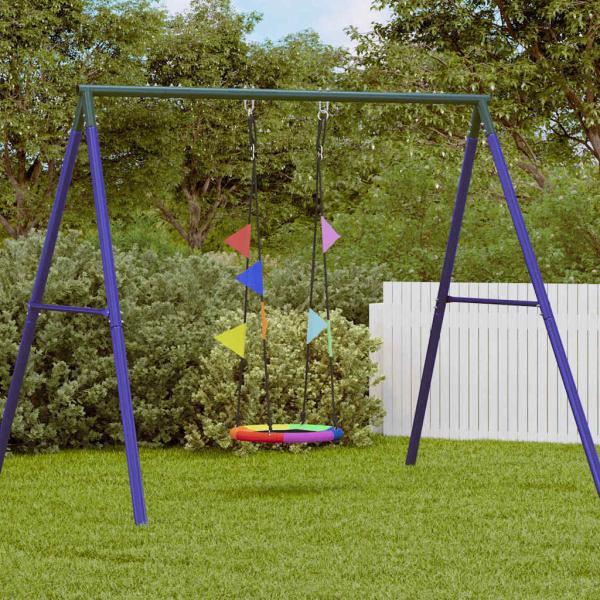 ARDEBO.de - Nestschaukel Blau 60 x 60 x 180 cm Polyester