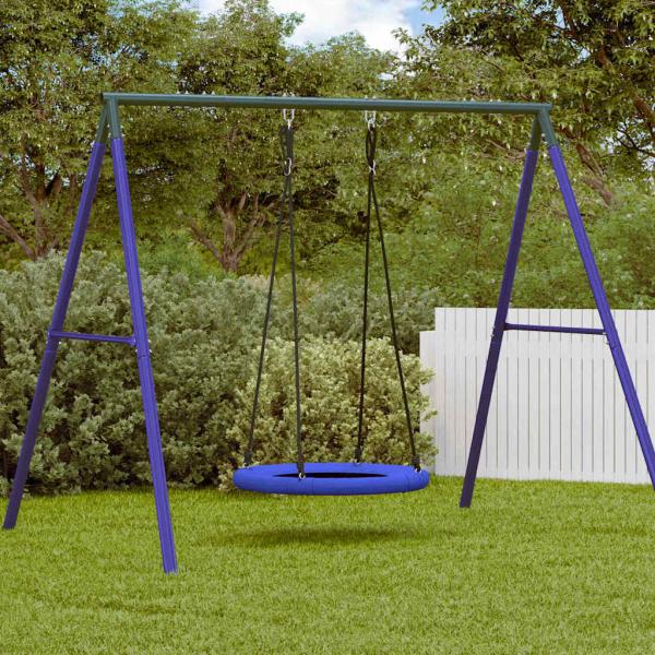 ARDEBO.de - Nestschaukel Blau 100 x 100 x 180 cm Kunststoff