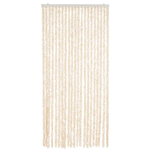 Fliegenvorhang Beige und Weiß 90x220 cm Chenille