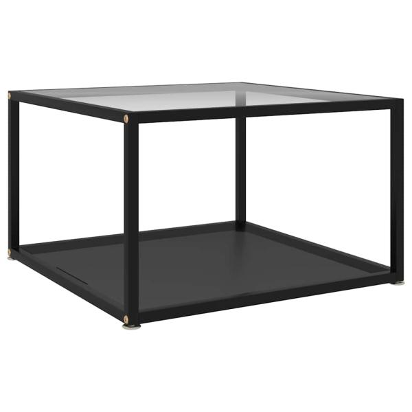 ARDEBO.de - Couchtisch Transparent und Schwarz 60x60x35 cm Hartglas
