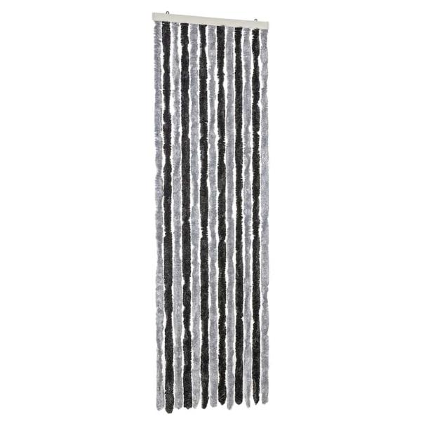 Fliegenvorhang Grau und Schwarz 56x185 cm Chenille