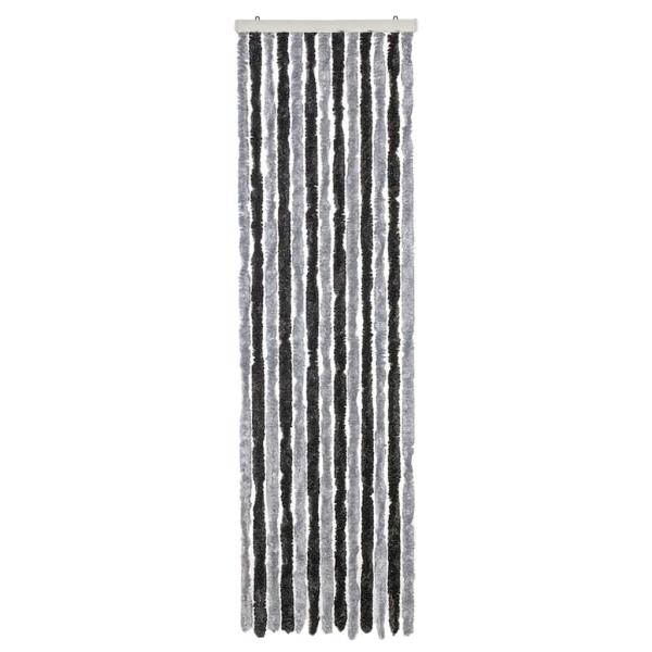 Fliegenvorhang Grau und Schwarz 56x185 cm Chenille