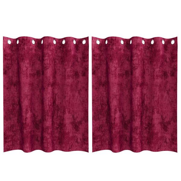 Samtvorhänge 2 Stk. Weinrot 140 x 140 cm Samt