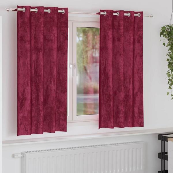 ARDEBO.de - Samtvorhänge 2 Stk. Weinrot 175 x 140 cm Samt