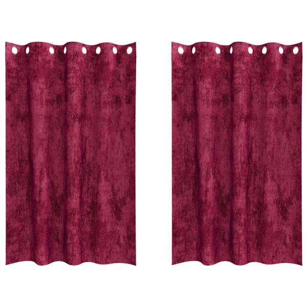 Samtvorhänge 2 Stk. Weinrot 175 x 140 cm Samt