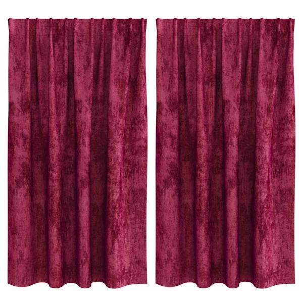 Samtvorhänge 2 Stk. Weinrot 140 x 140 cm Samt