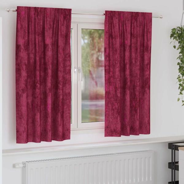 ARDEBO.de - Samtvorhänge 2 Stk. Weinrot 175 x 140 cm Samt
