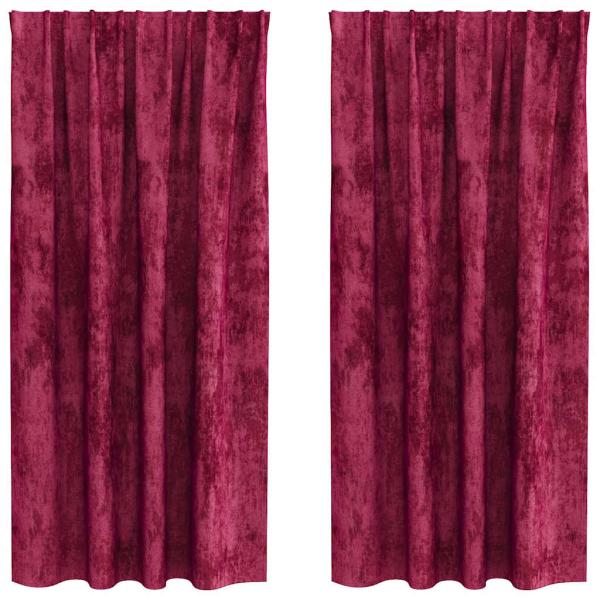 Samtvorhänge 2 Stk. Weinrot 175 x 140 cm Samt