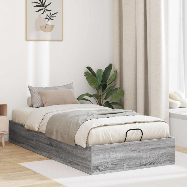 ARDEBO.de - Ottoman Bettgestell Sonoma-Grau 75,5 x 190 cm Holzwerkstoff