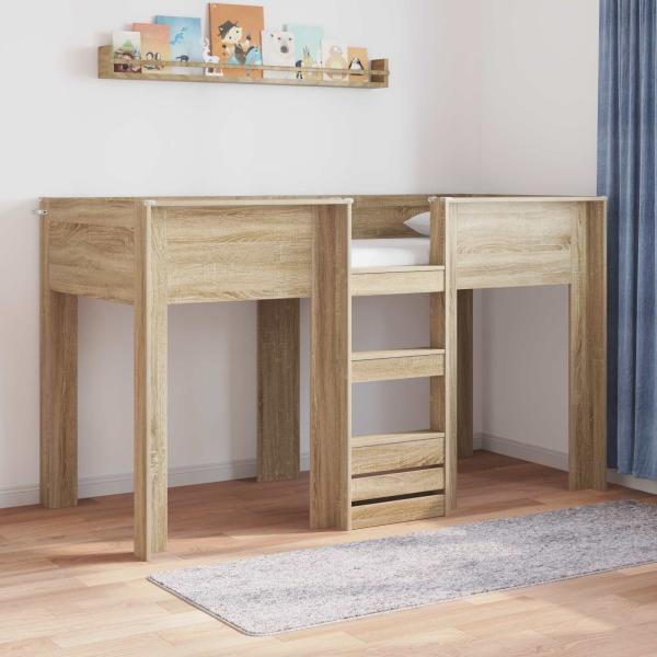 ARDEBO.de - Etagenbett für Kinder Sonoma-Eiche 75 x 190 cm Holzwerkstoff