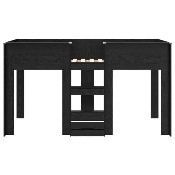 Etagenbett für Kinder Schwarz Eichen-Optik 90 x 190 cm