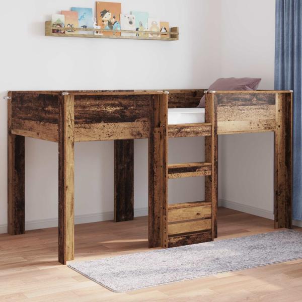ARDEBO.de - Etagenbett für Kinder Altholz 90 x 190 cm Holzwerkstoff