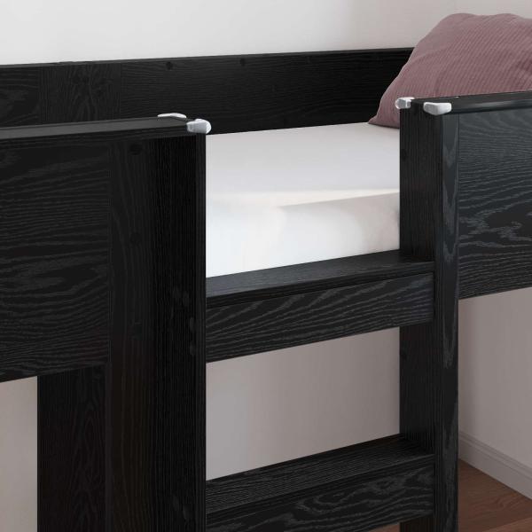 Etagenbett für Kinder Schwarz Eichen-Optik 90 x 200 cm