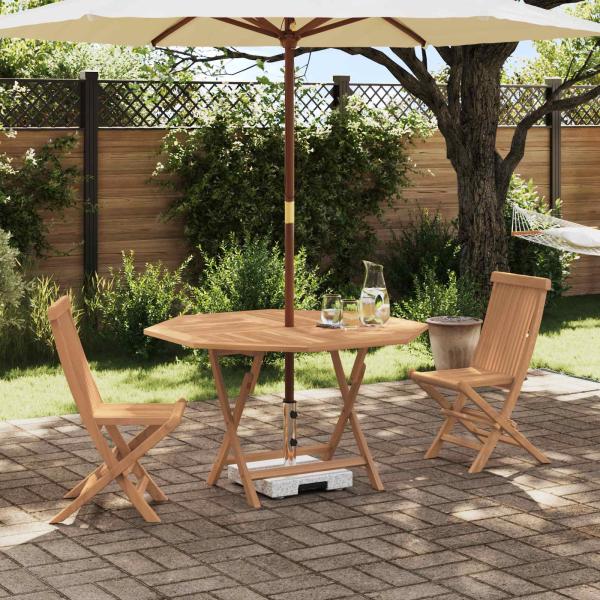ARDEBO.de - Garten Bistro Set 3 stk. Natur Massivholz Teak