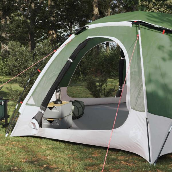 Kuppelzelt mit abnehmbarem Regenfly 8 Personen Grün